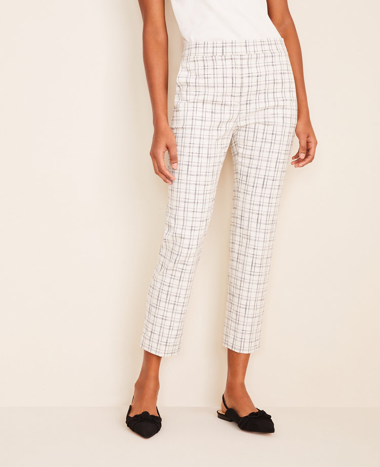 The Tall High Waist Ankle Pant in Plaid Tweed