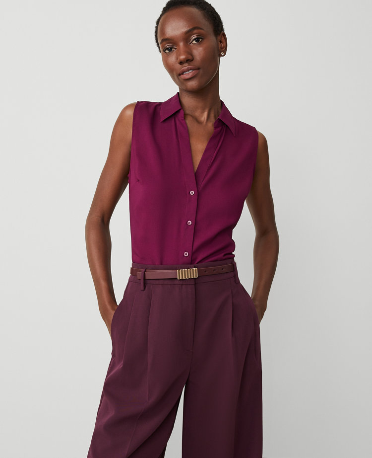 Petite Sleeveless Essential Shirt carousel Product Image 1