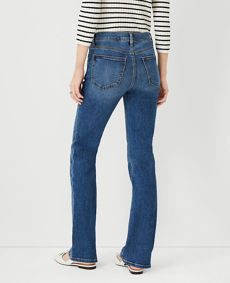 Tall Sculpting Pocket Mid Rise Boot Cut Jeans in Mid Stone Wash 