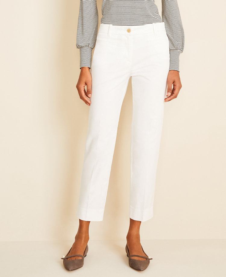 womens white crop pants