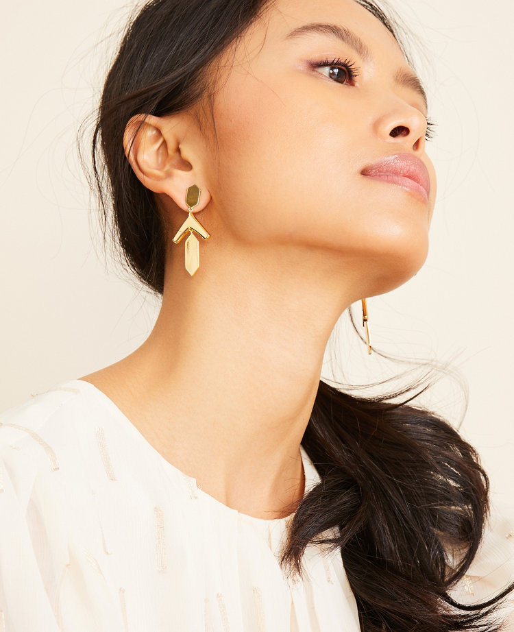 Metallic Geo Drop Earrings