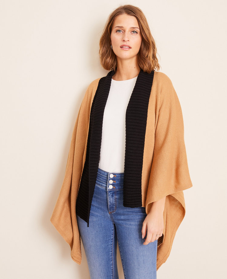 shawl collar poncho