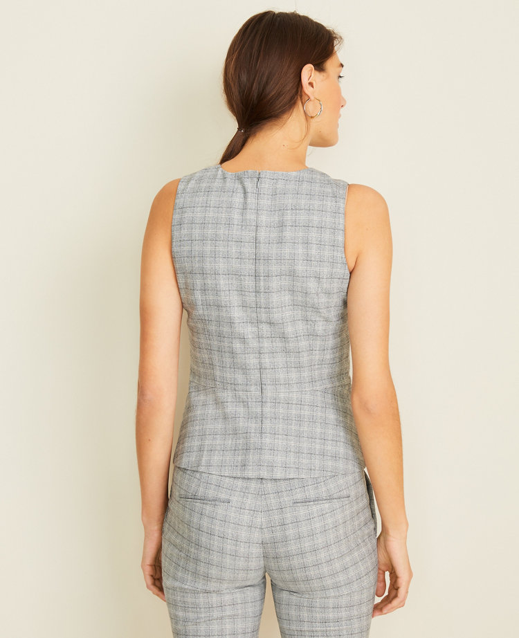 The Petite Draped Shell in Plaid