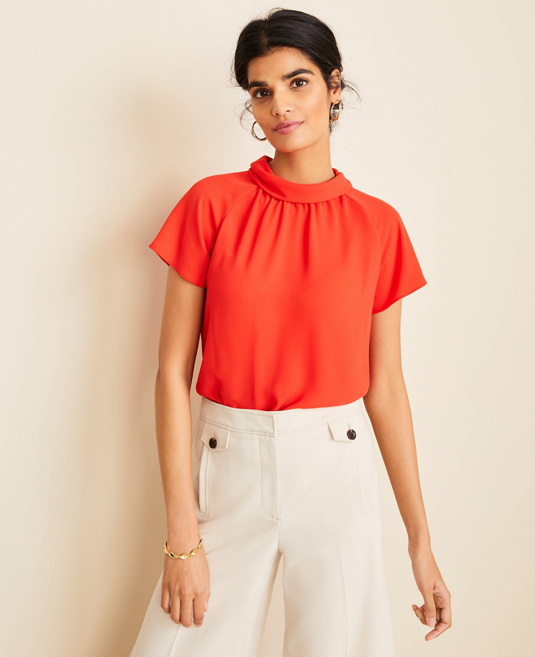 Elizabeth Mock Neck Flutter Sleeve Midi Dress, Stargaze - Anna Cate