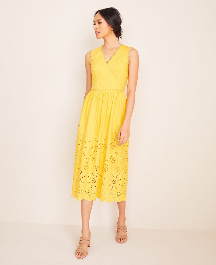 yellow dress ann taylor