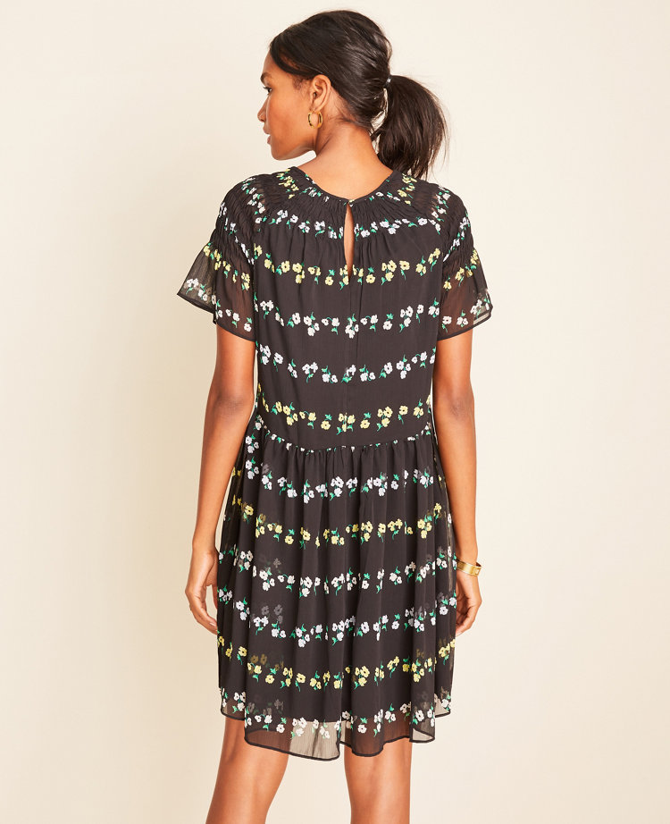 smocked shift dress