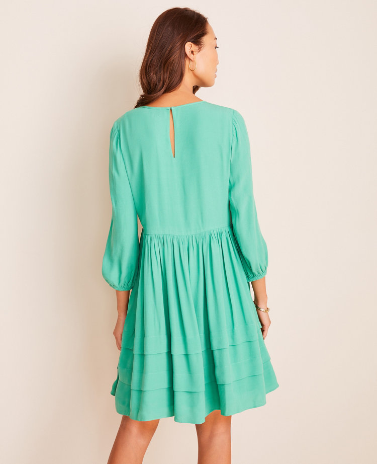 pleated shift dress