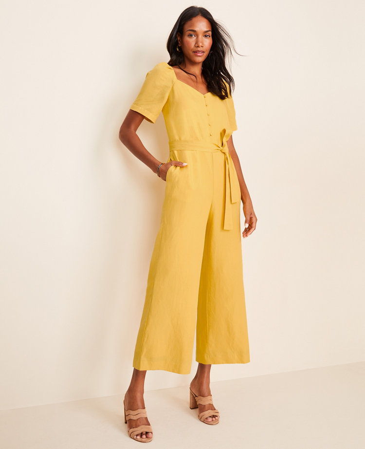 yellow petite jumpsuit