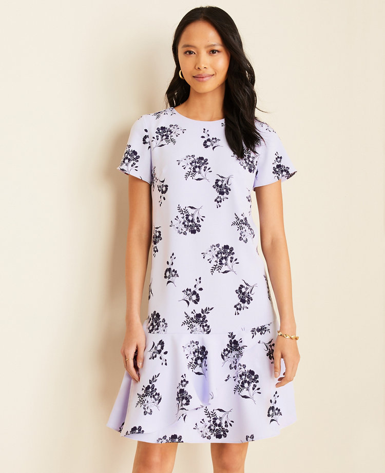 Petite Sunny Poppy Flounce Shift Dress