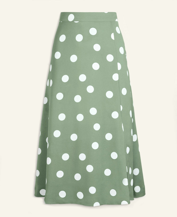Summer Dot Front Slit Skirt