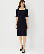 The Square Neck Sheath Dress in Seasonless Stretch carousel Product Image 1