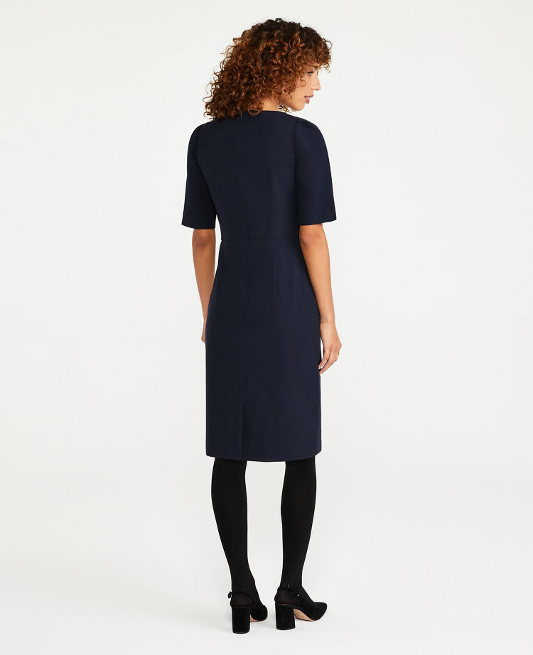 The Square Neck Sheath Dress in Seasonless Stretch