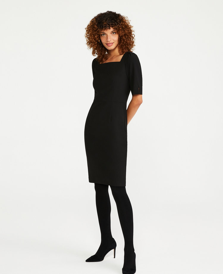 The Square Neck Sheath Dress in Seasonless Stretch