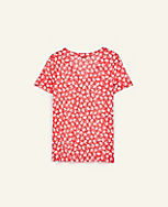 Floral Linen V-Neck Tee carousel Product Image 2