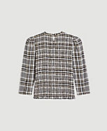 Plaid Smocked Puff Sleeve Top carousel Product Image 2