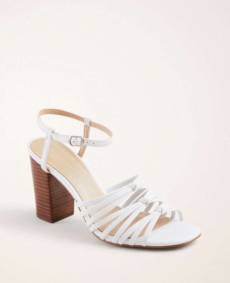 leather sandals block heel