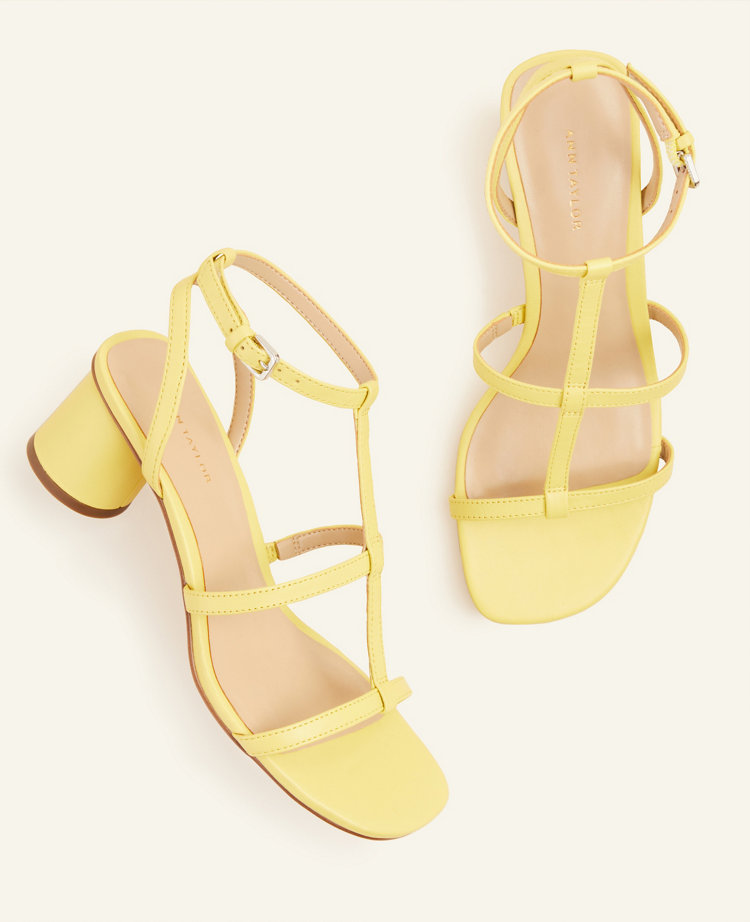 yellow leather sandals