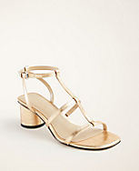 Holland Embossed Leather Block Heel Sandals carousel Product Image 1
