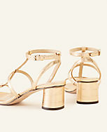 Holland Embossed Leather Block Heel Sandals carousel Product Image 2