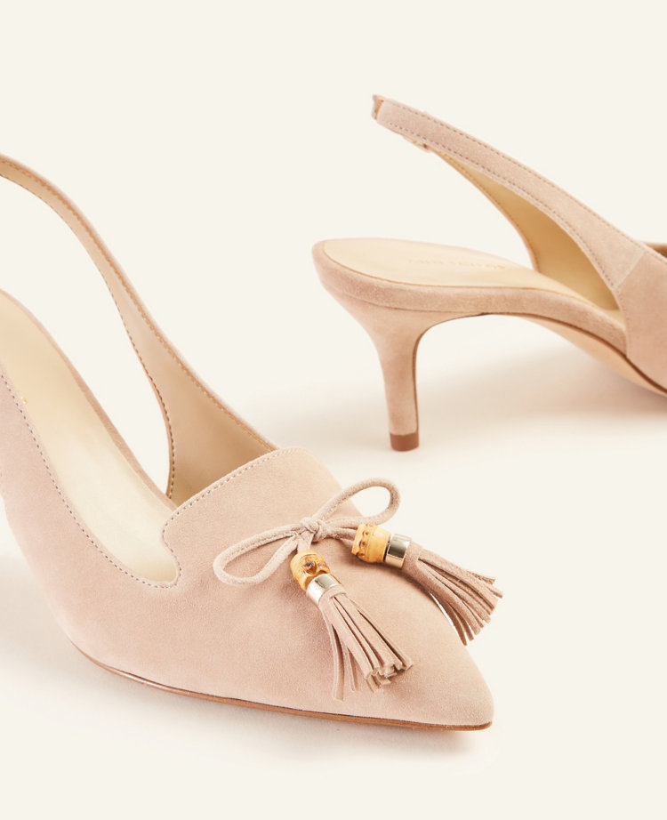 suede slingback pumps