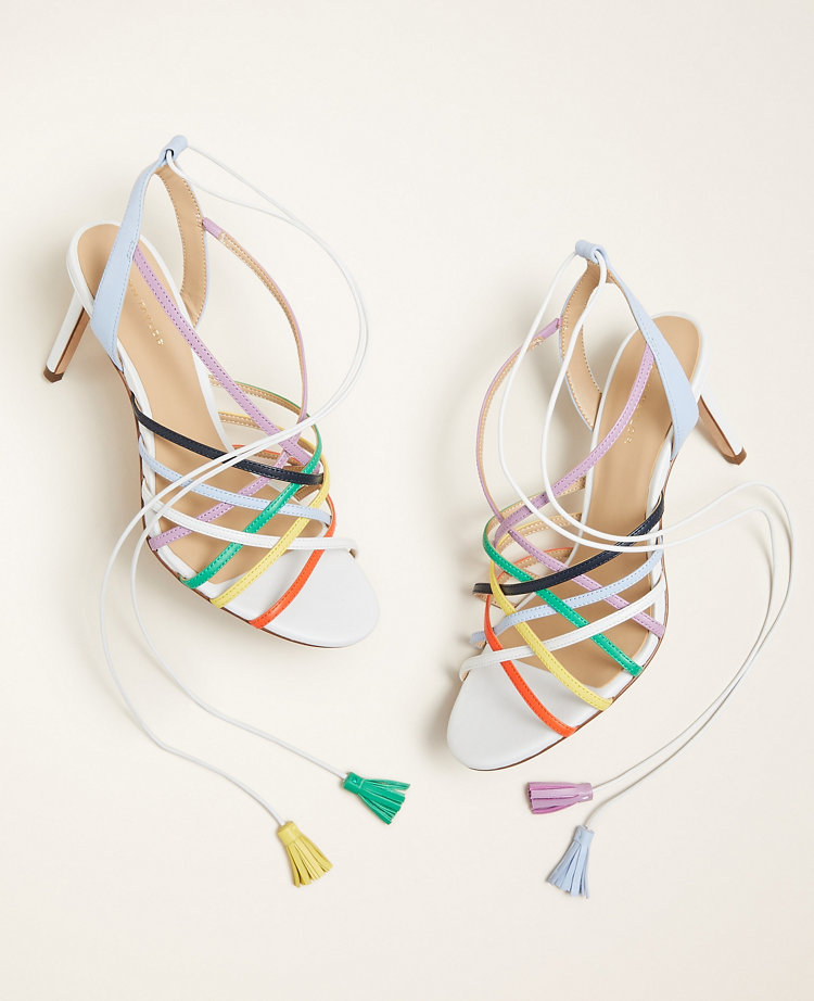 rainbow leather sandals