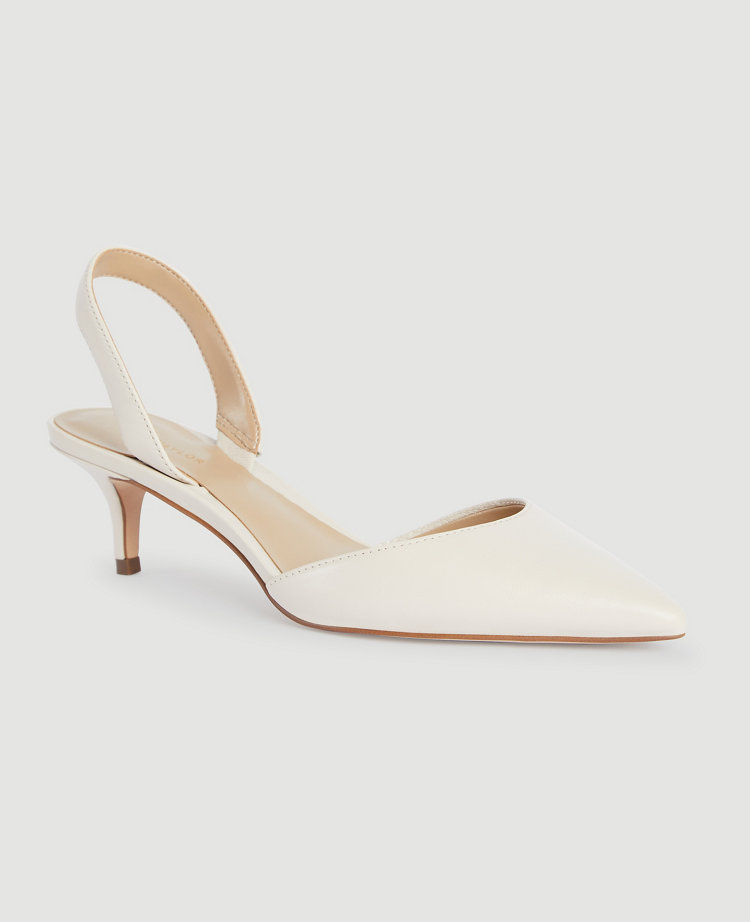 leather slingback court shoes