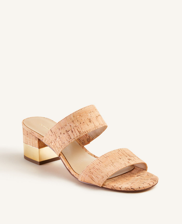 cork block heel sandals