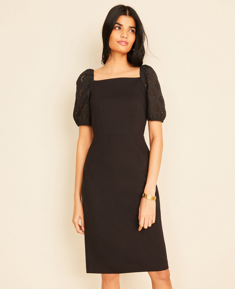 eyelet sheath dress