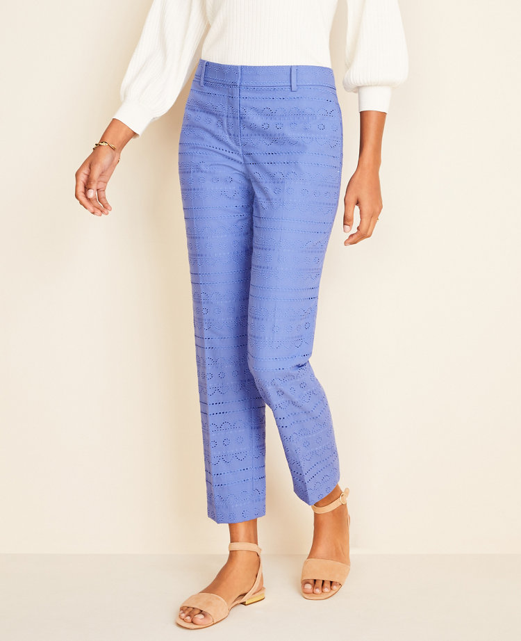 The Petite Ankle Pant In Eyelet Curvy Fit
