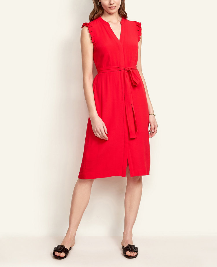 ann taylor red wrap dress