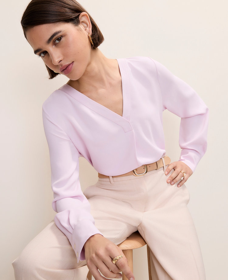 Mixed Media Pleat Front Top