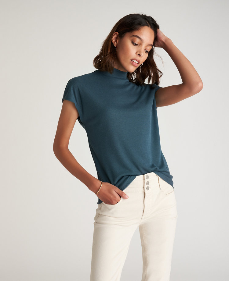 mock neck cap sleeve top