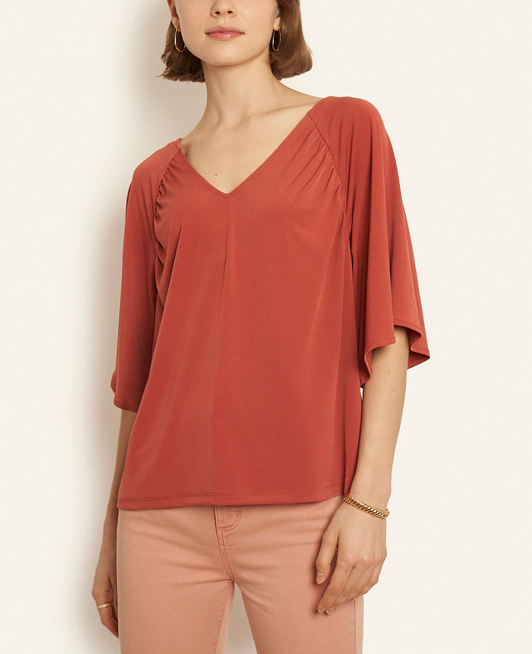 Matte Jersey Flare Sleeve Top