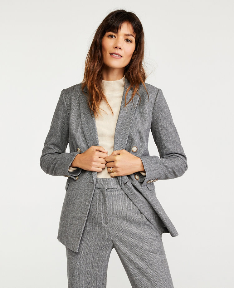 white pants suit with blazer