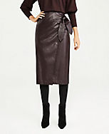 Faux Leather Wrap Pencil Skirt carousel Product Image 2