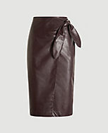 Faux Leather Wrap Pencil Skirt carousel Product Image 3