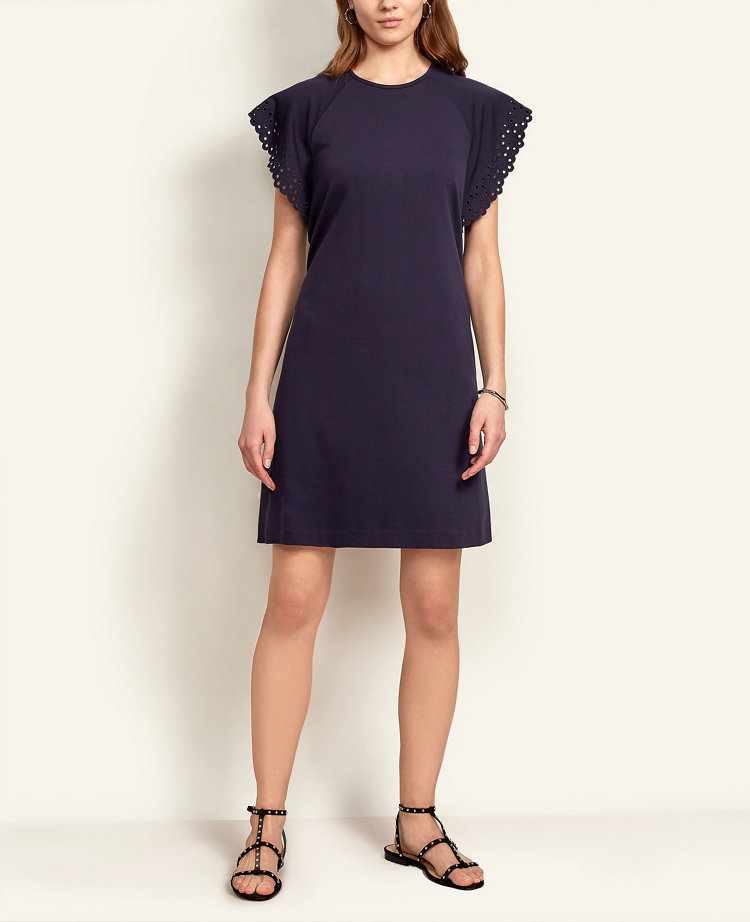 petite shift dress with sleeves
