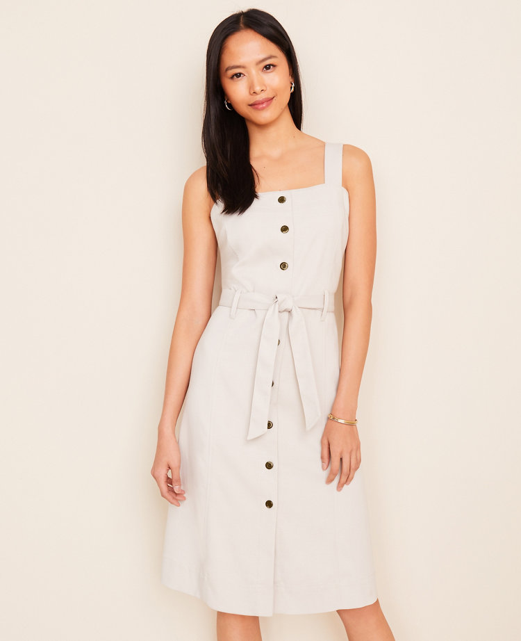 Decorative Button Square Neck Cami Dress