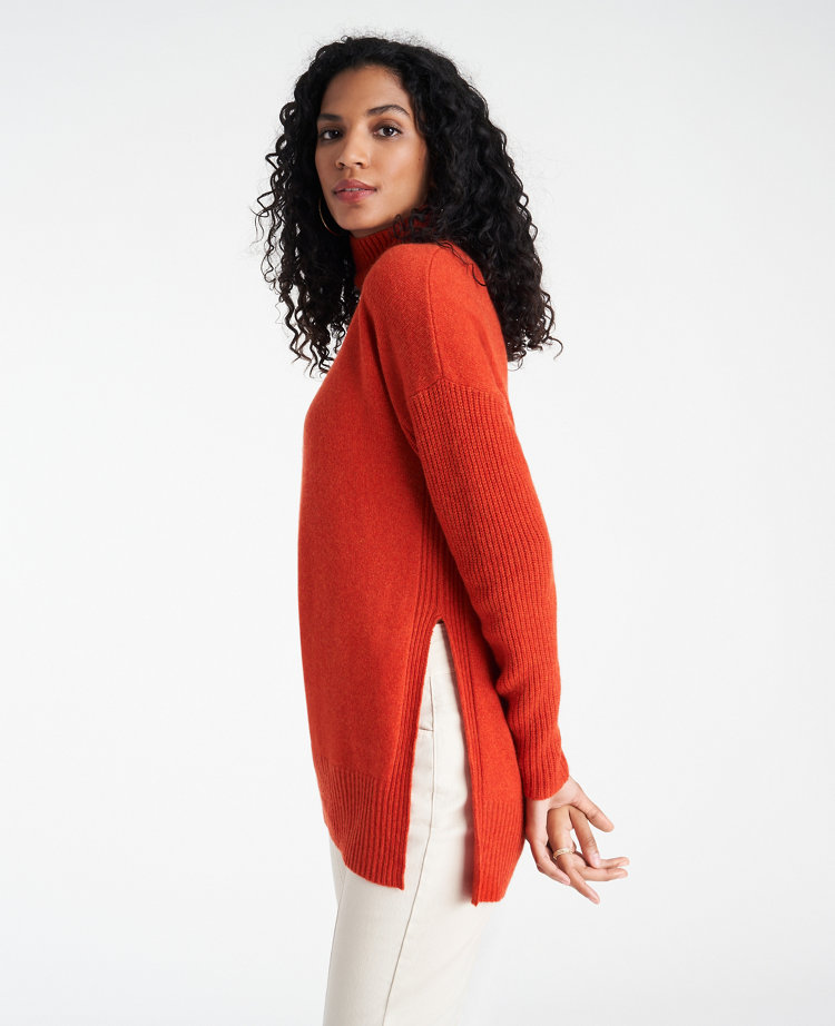 red tunic sweater