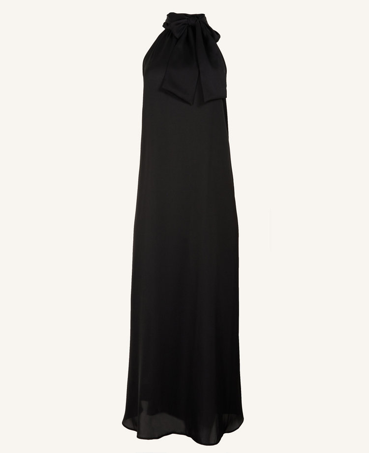 black halter maxi dress