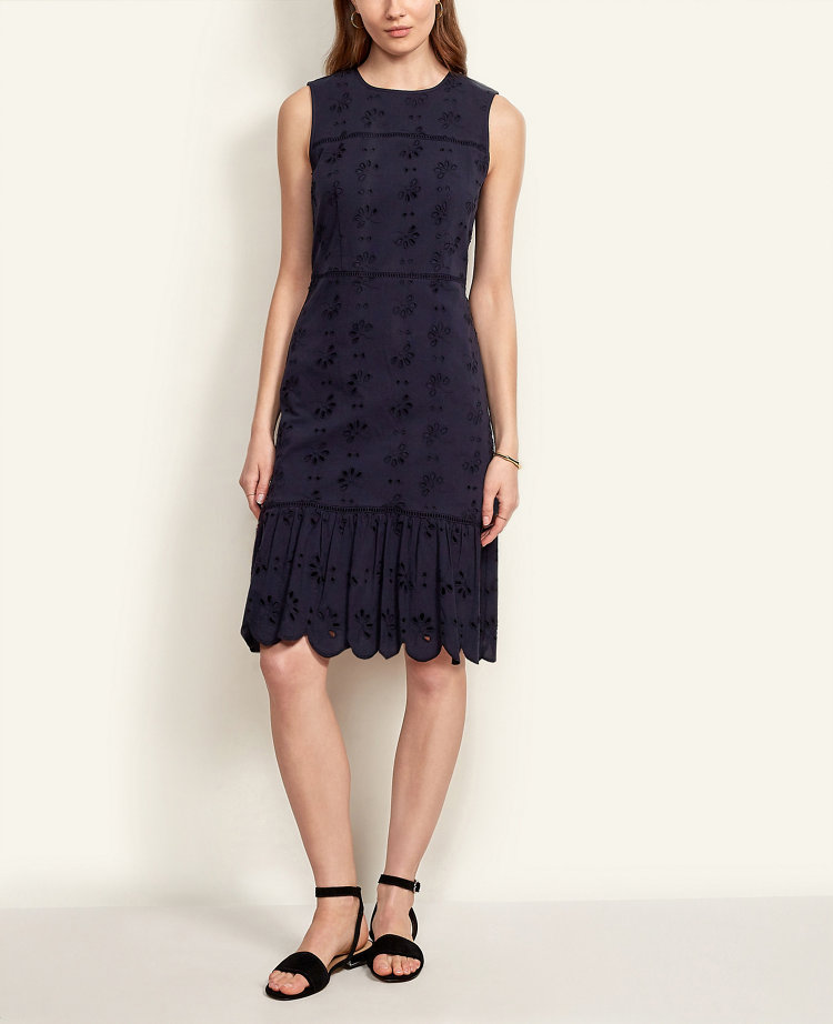 eyelet sheath dress