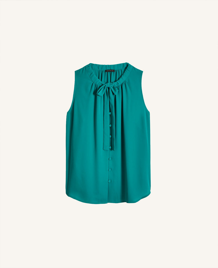 Ruffle Tie Neck Shell