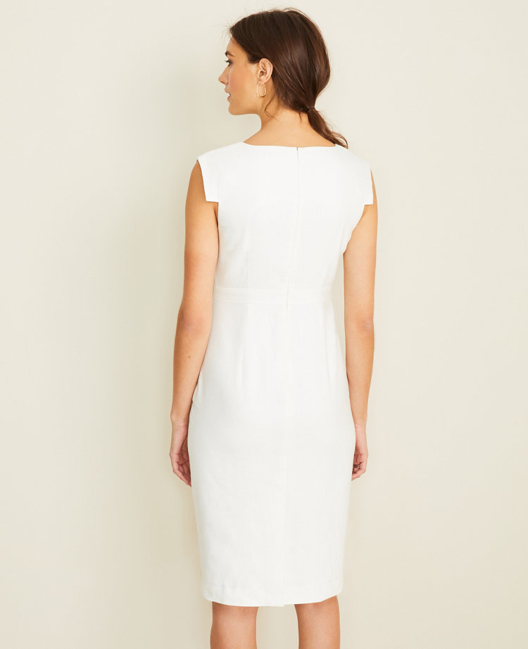 white sheath dress with sleeves