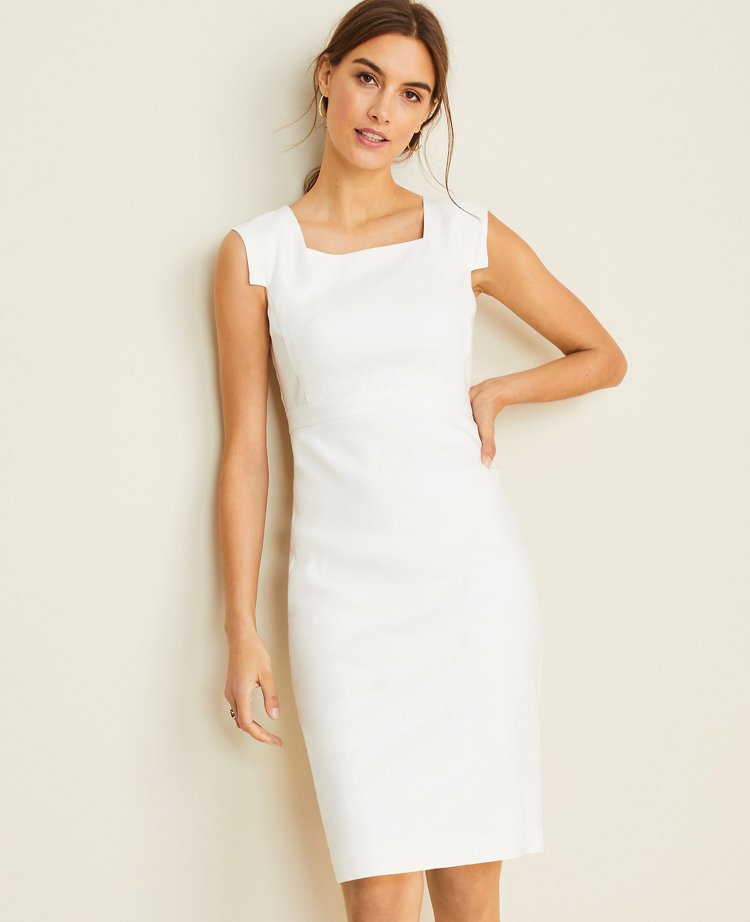 linen sheath dress with sleeves