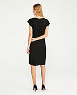The Petite Flutter Sleeve Sheath Dress in Seasonless Stretch carousel Product Image 2