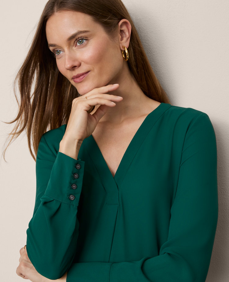 Mixed Media Pleat Front Top
