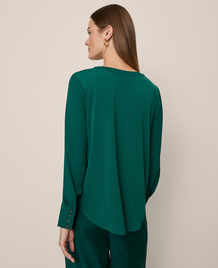 Mixed Media Pleat Front Top