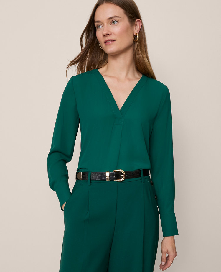 Mixed Media Pleat Front Top