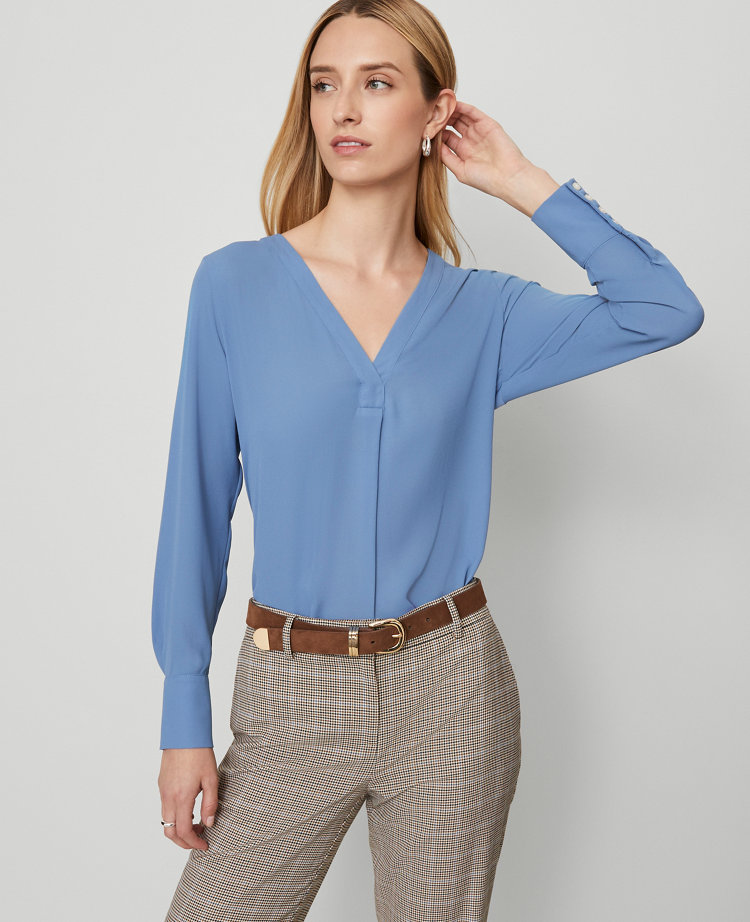 Mixed Media Pleat Front Top