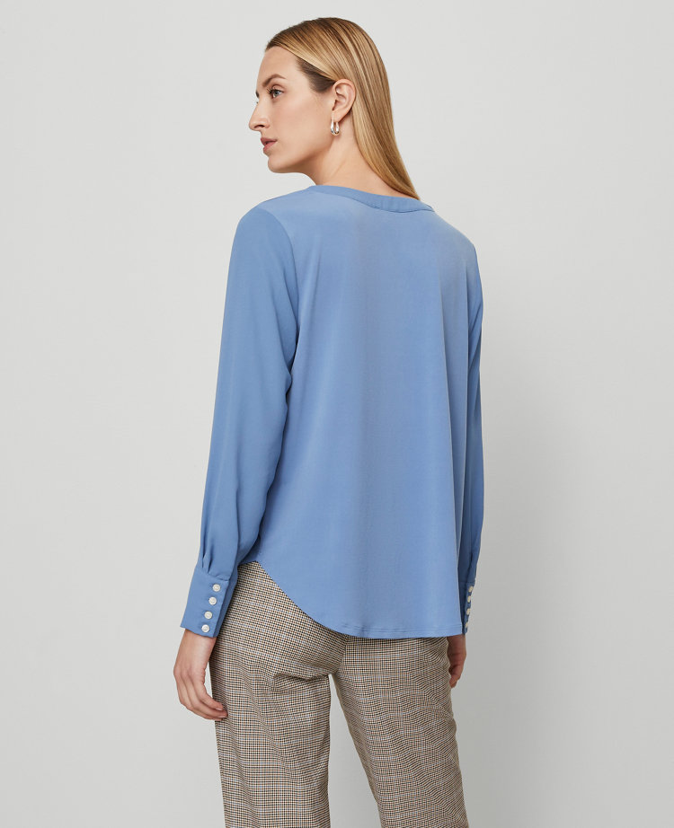 Mixed Media Pleat Front Top